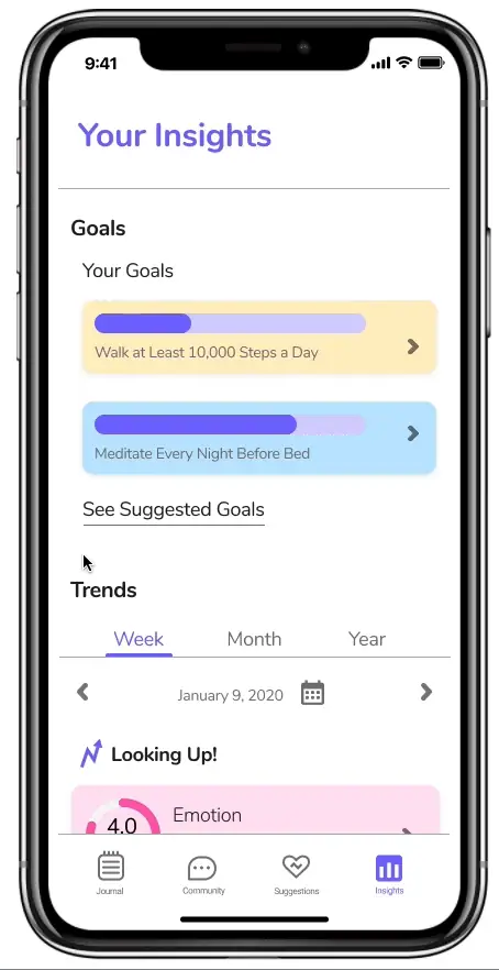 Animated walkthrough of the insights main page