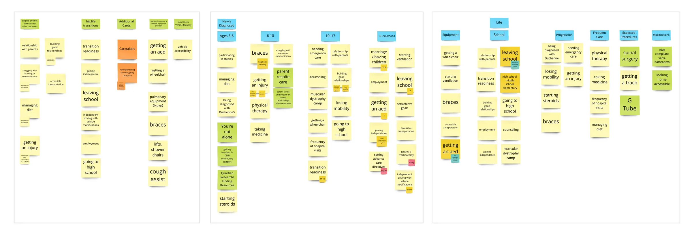 Synthesis of the card sorting results into medical, emotional, and lifestyle categories