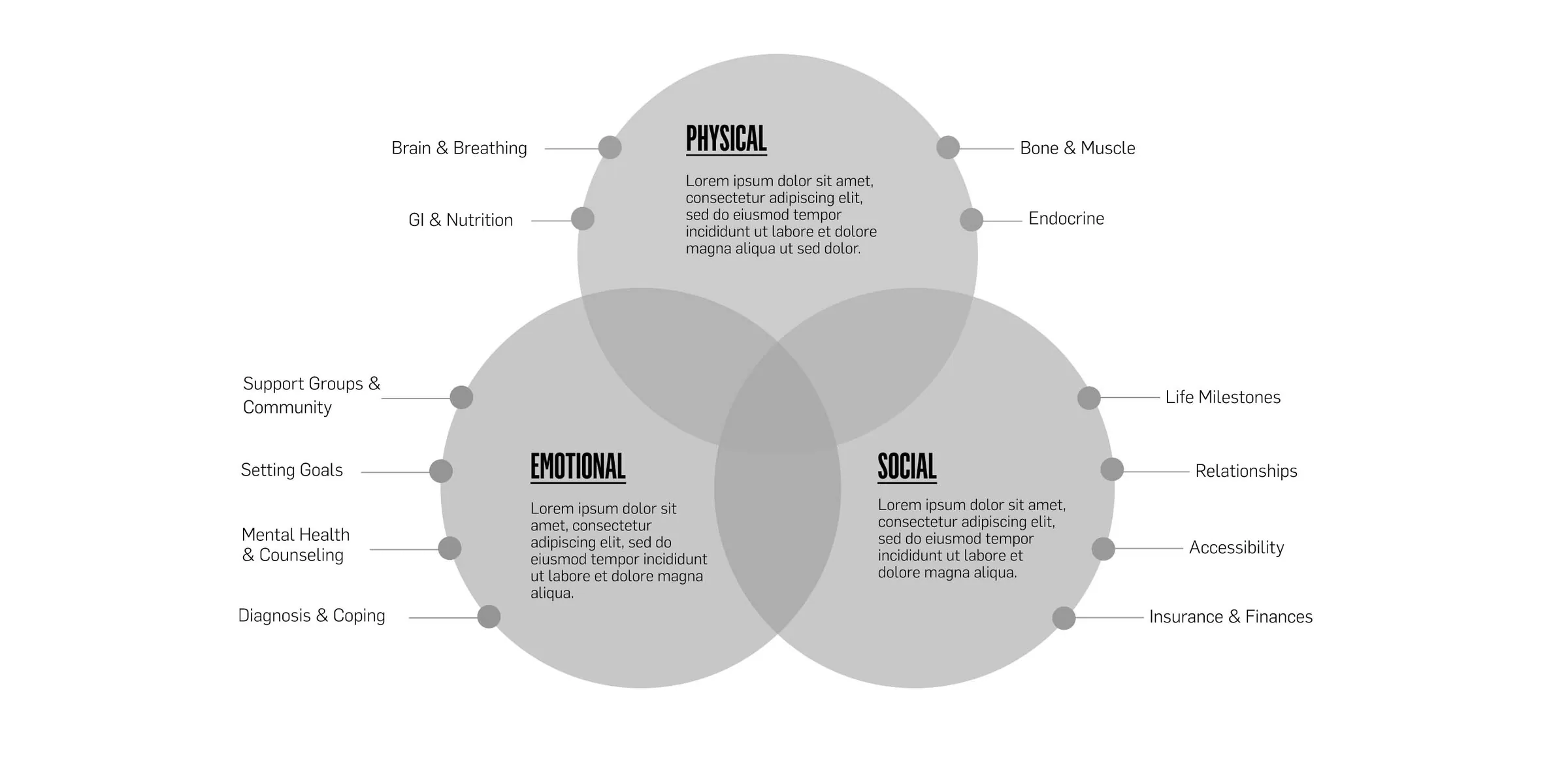 Wireframe of the home page Venn diagram